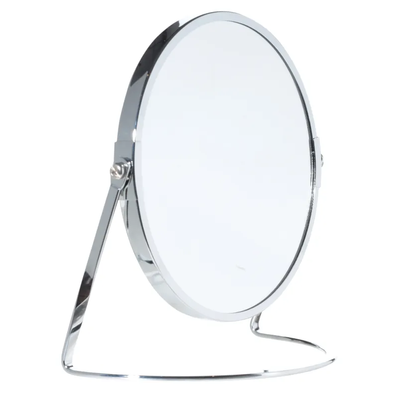 Table mirror, 20x17 cm, double-sided, metal, round, Fantastic, image-1