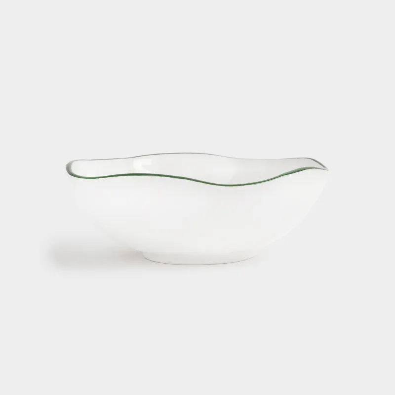 Salad bowl, 15x5 cm, 370 ml, ceramic, Fir branch, Christmas green