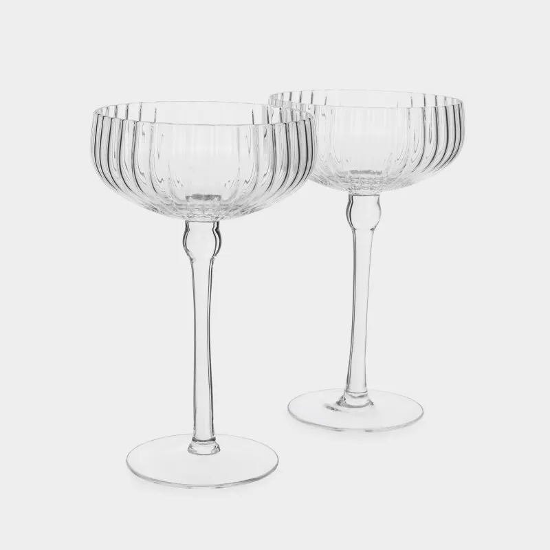 Champagne coupe glass, 300 ml, 2 pcs, glass, Blossom R, image-1