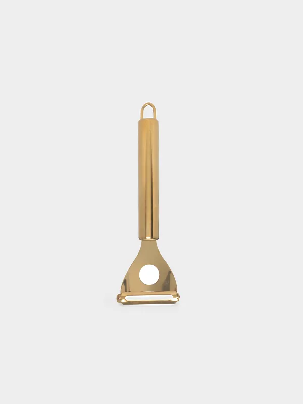 Vegetable peeler, 18 cm, steel, golden, Spiro gold, image-0