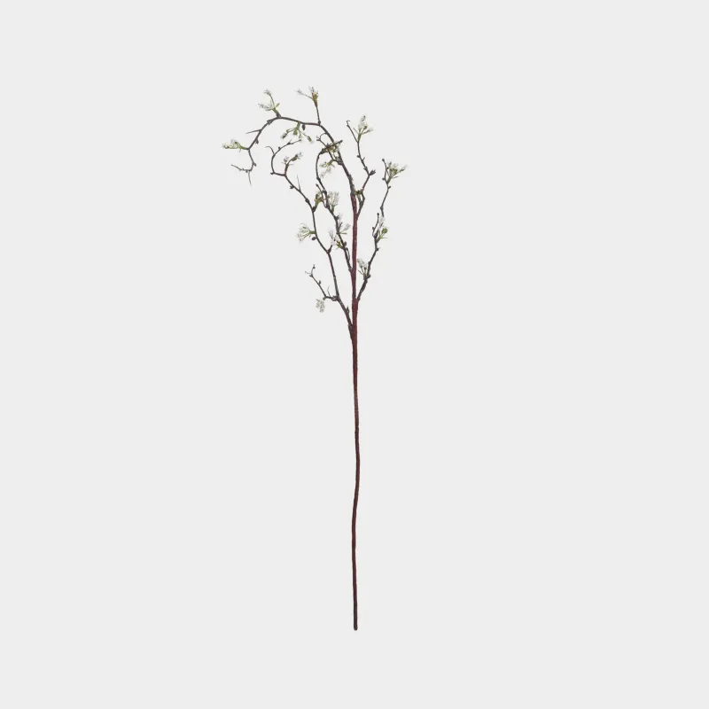 Decorative branch, 98 cm, plastic / polyester, White buds, Flower garden