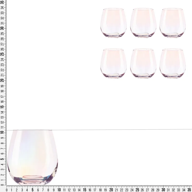 Glass, 10 cm, 460 ml, 6 pcs, glass, mother of pearl, Floyd polar, image-3