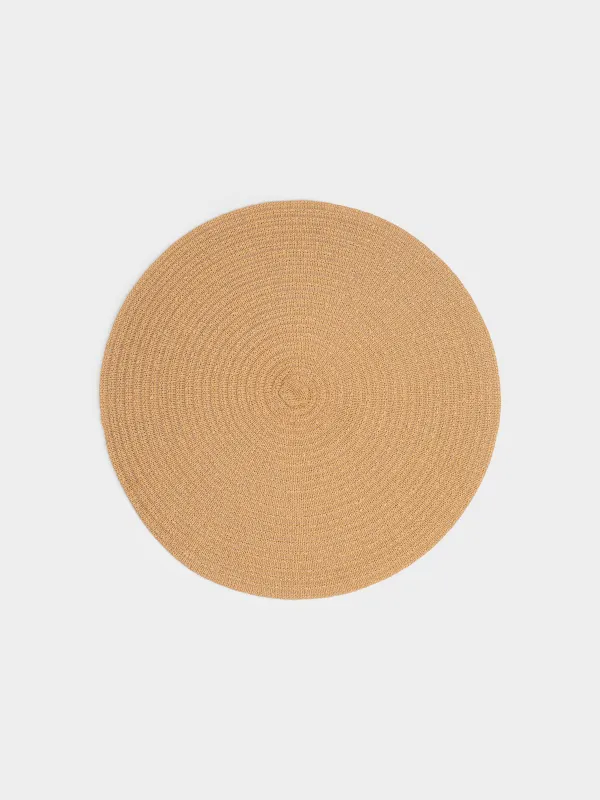 Placemat, 38 cm, cellulose, round, sand, Straw, image-0