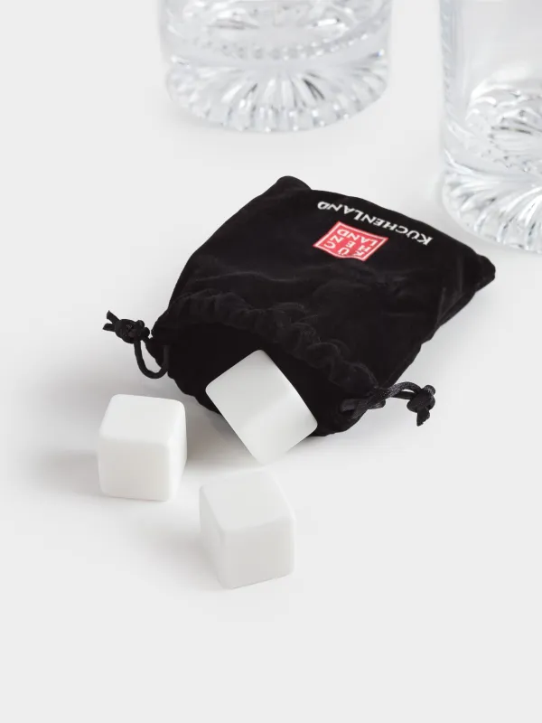 Drink set, 2 persons, 6 items, glasses / cubes, glass R / marble, Valor, image-4