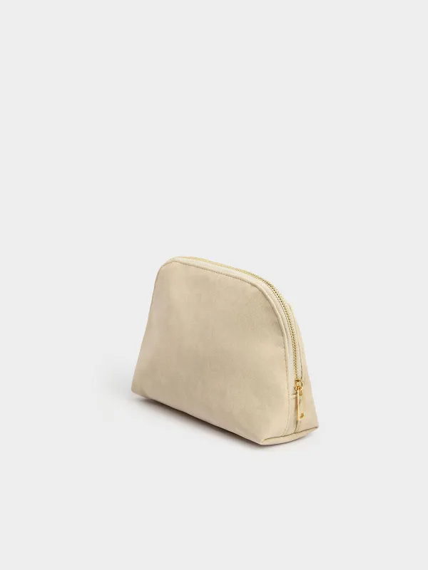 Makeup bag, 22x17 cm, polyurethane, beige, Krast, image-1