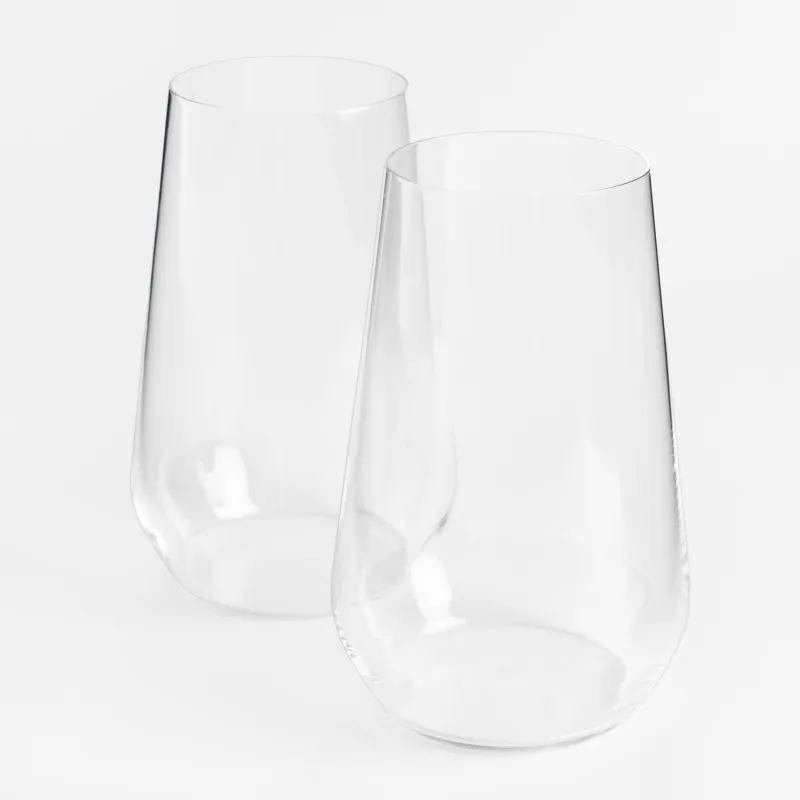 Glass, 14 cm, 580 ml, 2 pcs, crystal glass, Ferentino, image-1