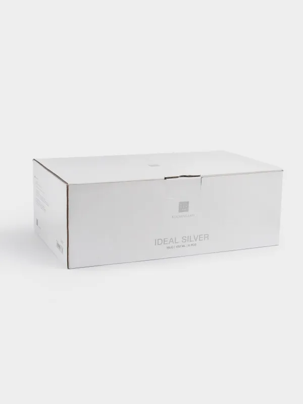 Mug, 450 ml, 6 pcs, porcelain F, white, Ideal silver, image-6