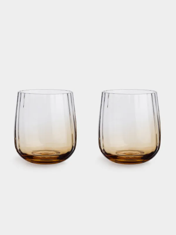 Glass, 10 cm, 460 ml, 2 pcs, glass, brown gradient, Felino, image-0