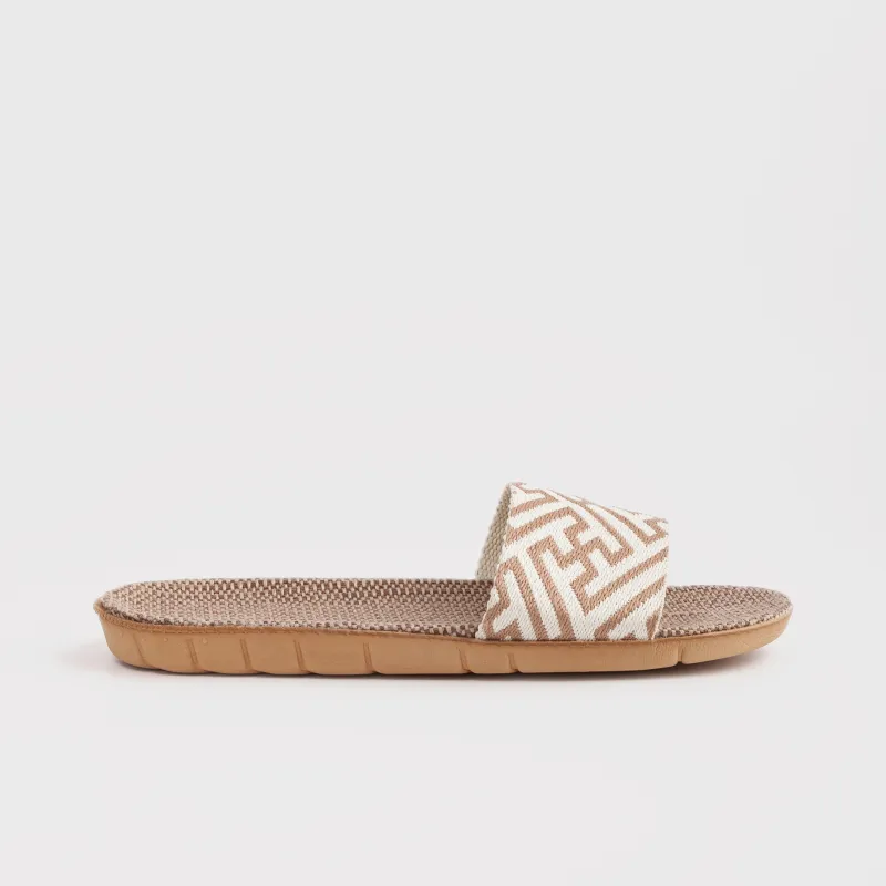 Women's sandals, size 35-36, polyester / EVA, beige-milk, Geometry, Walk