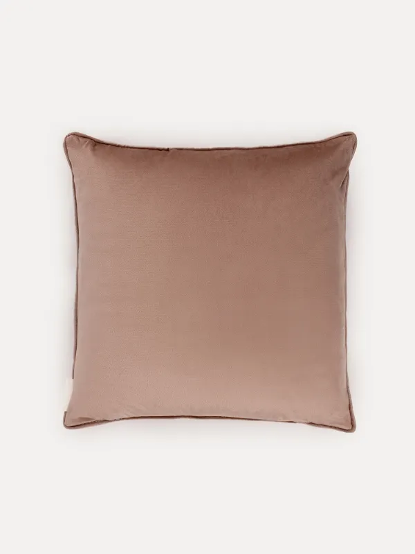 Decorative pillow, 45x45 cm, chenille / corduroy, gray-beige, Dragonfly, Dragonfly, image-1