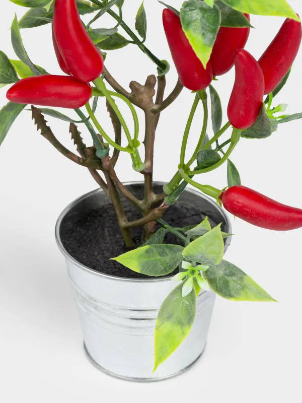Decorative composition, 20 cm, in a pot, foam/plastic, Red pepper, Vegetable shape, image-3