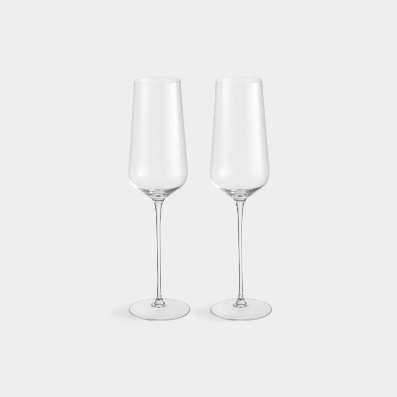 Champagne glass, 300 ml, 2 pcs, crystal glass, Ferentino