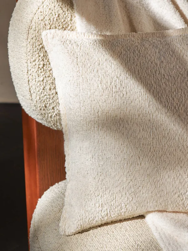 Decorative pillow, 45x45 cm, boucle / corduroy, milk, Boucle, image-3