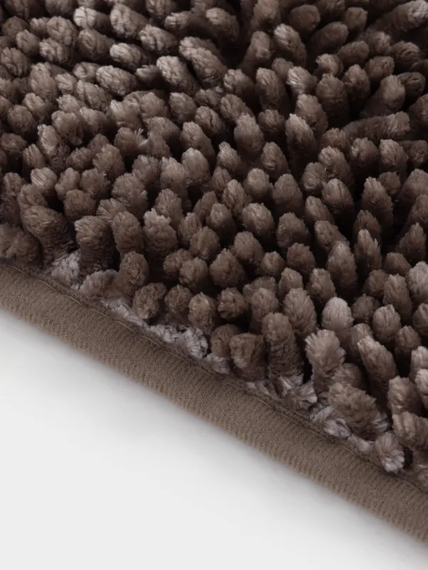 Mat, 65x100 cm, anti-slip, polyester, brown, Fluff, image-2