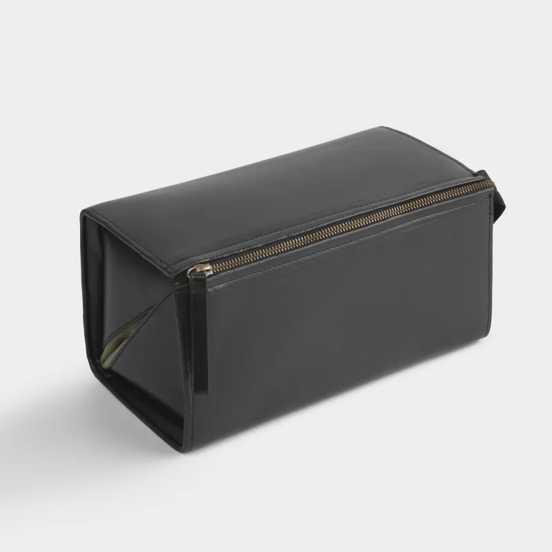 Cosmetic bag, 28x15 cm, polyurethane, black, Force, image-1