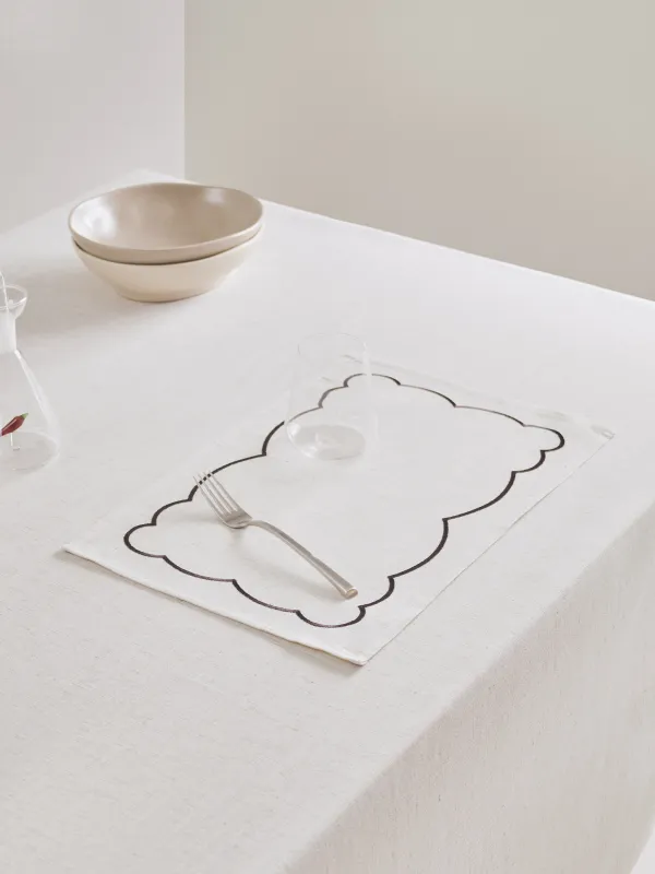 Placemat, 30x45 cm, polyester / linen, rectangular, beige, Vintage, Melange outline, image-5