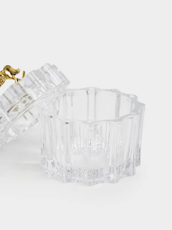 Storage container, 9x8 cm, 180 ml, glass R/metal, Golden horse, Ridi, image-2