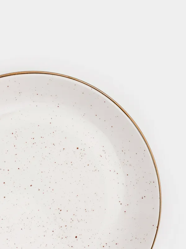 Dining set, 6 persons, 18 items, ceramic, milk, speckled, Roxas, image-4