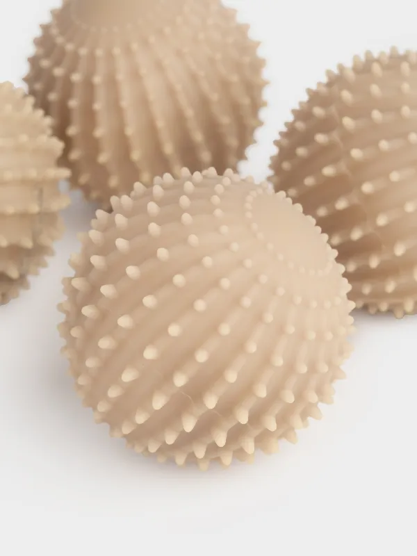 Washing ball, 6 cm, 4 pcs, PVC, beige, Circle, Washing ball, image-2