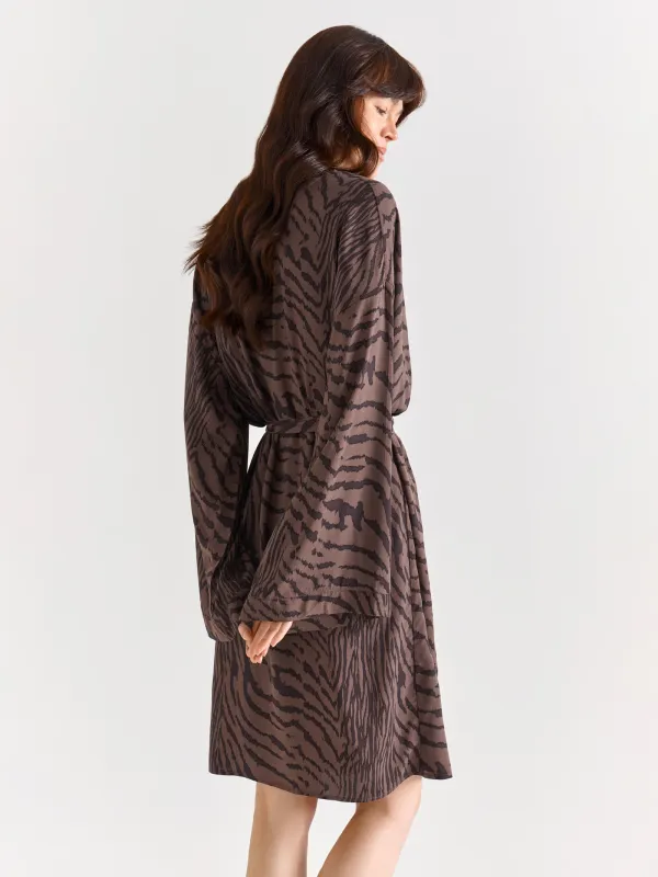 Women's kimono, homewear, size S, viscose, black and white, Zefina, image-4