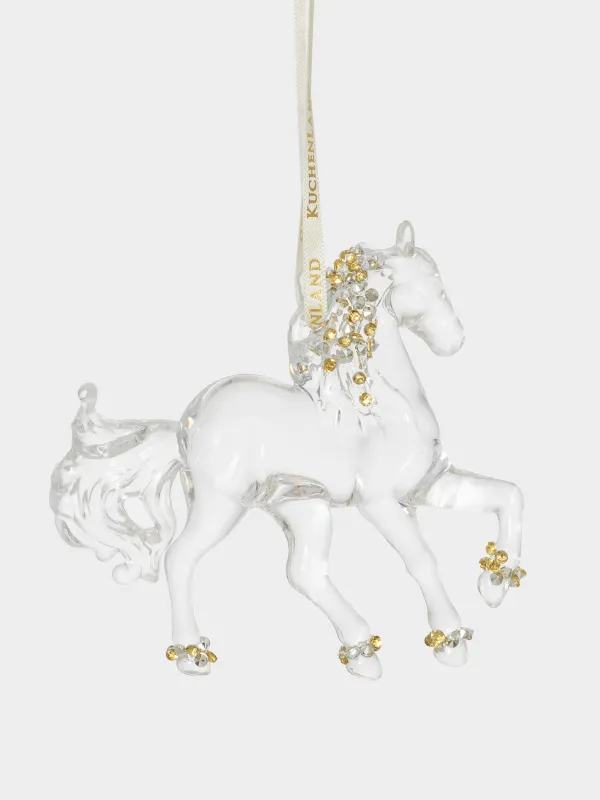 Christmas tree toy, 13 cm, acrylic, Horse, Figure crystal, image-0