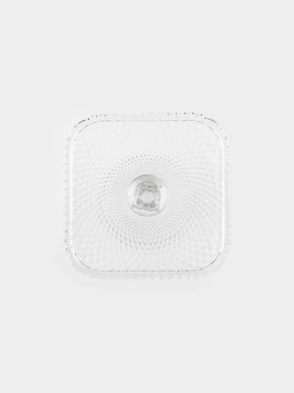 Dish on a leg, 20x10 cm, glass, square, Naiad, image-4