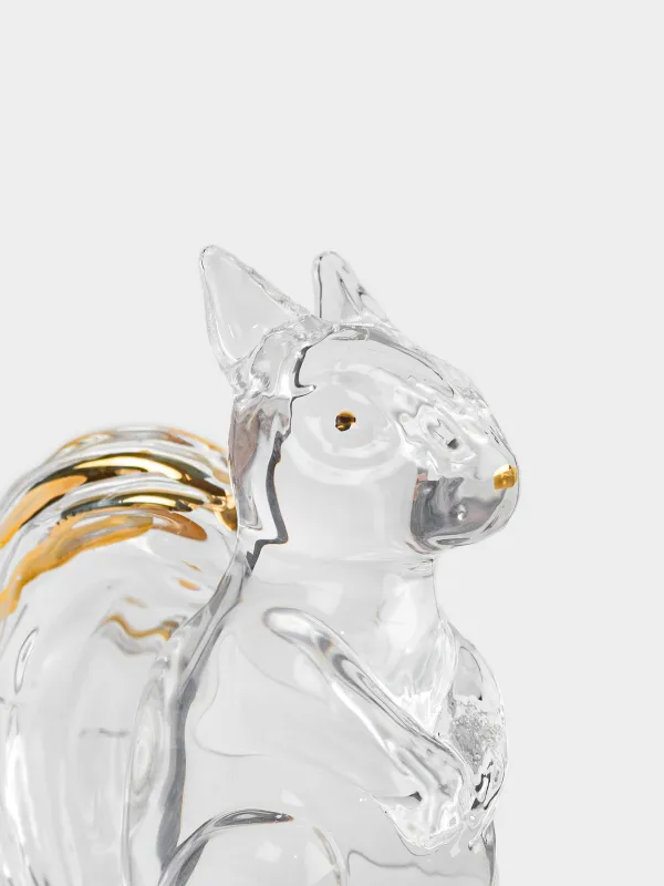 Statuette, 5 cm, glass, golden, Squirrel, Vitreous, image-5