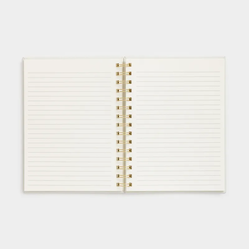 Notepad for notes, 15x20 cm, 80 l, on rings, with a pen, milky, Stationery sparkle, image-3