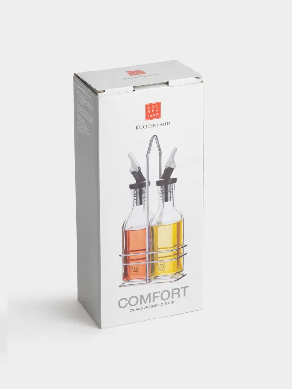 Oil and vinegar set, 150 ml, 2 pcs, on a stand, glass / metal, Comfort, image-7