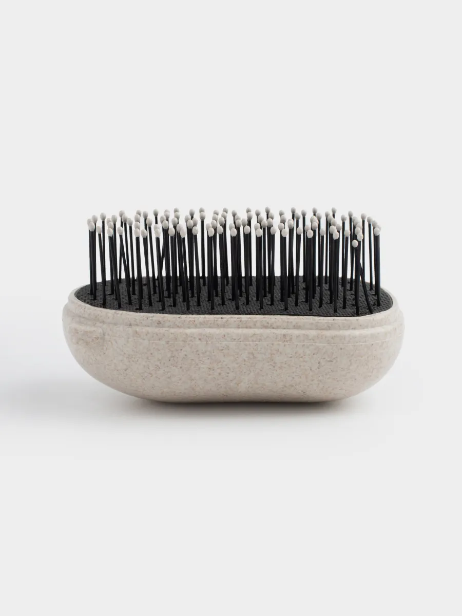 Hair massage comb, 9 cm, travel, vegetable fiber / plastic, Travel color, image-2