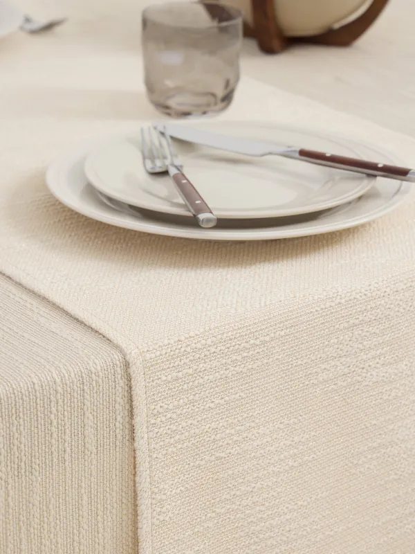 Table runner, 40x160 cm, cotton, beige, Matting, Gunny lurex, image-3