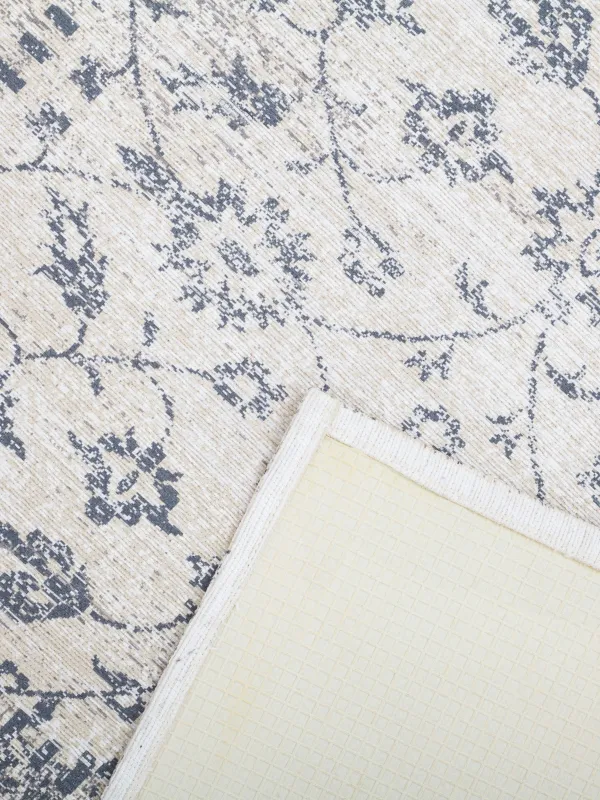 Rug, 150x210 cm, chenille / cotton, beige-brown, Patchwork print, Cave, image-2