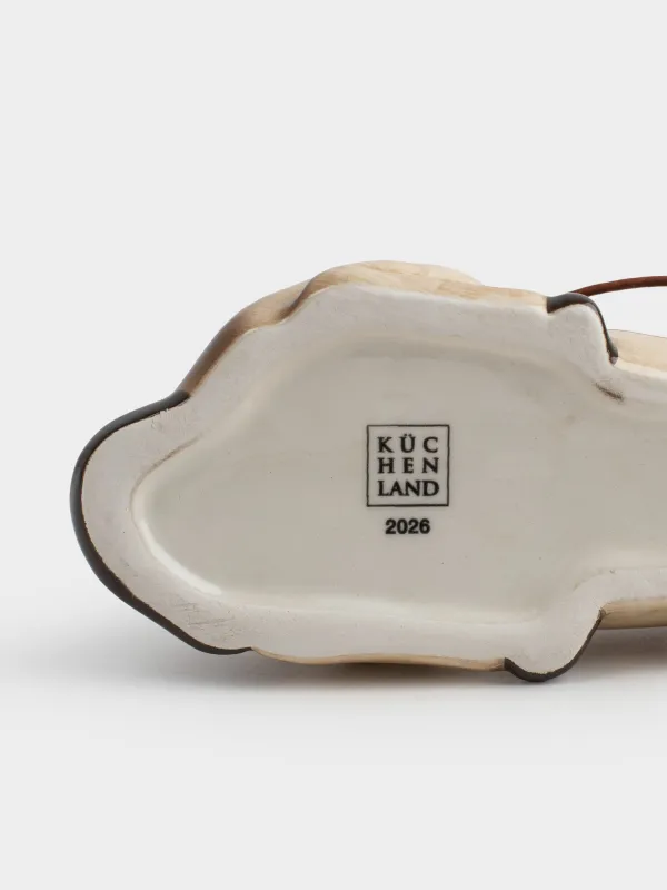 Statuette, 10 cm, ceramic / artificial leather, beige, Horse, Natural horse, image-4