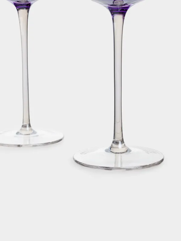 Champagne creamer glass, 220 ml, 2 pcs, glass, purple, Filo color, image-3