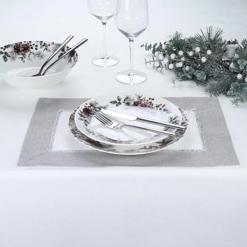 Napkin for appliances, 30x45 cm, 2 pcs, polyester, white-gray, Milky way, image-2