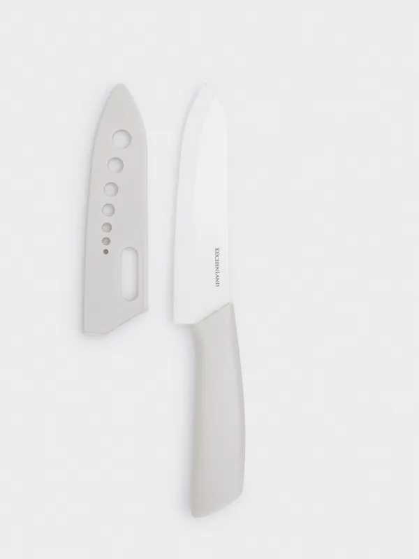 Slicing knife, 15 cm, with case, ceramic / plastic, milk, Regular, image-0