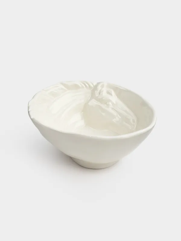 Salad bowl, 16x7 cm, ml, ceramic, milky, Horse, Horse pattern, image-2