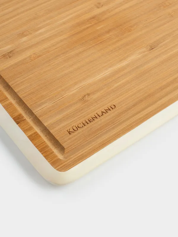 Cutting board, 38x28 cm, bamboo, rectangular, milk edging, Bamboo, image-1
