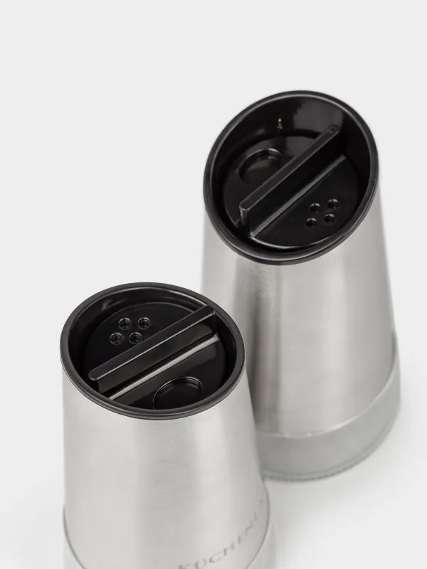 Salt and pepper set, 15 cm, on a stand, glass / metal, Classic color, image-3