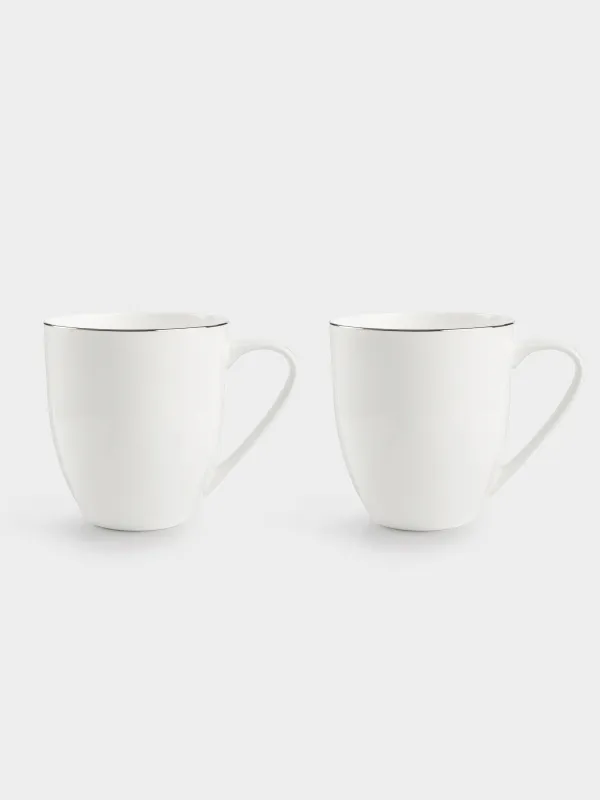 Mug, 450 ml, 6 pcs, porcelain F, white, Ideal silver, image-1