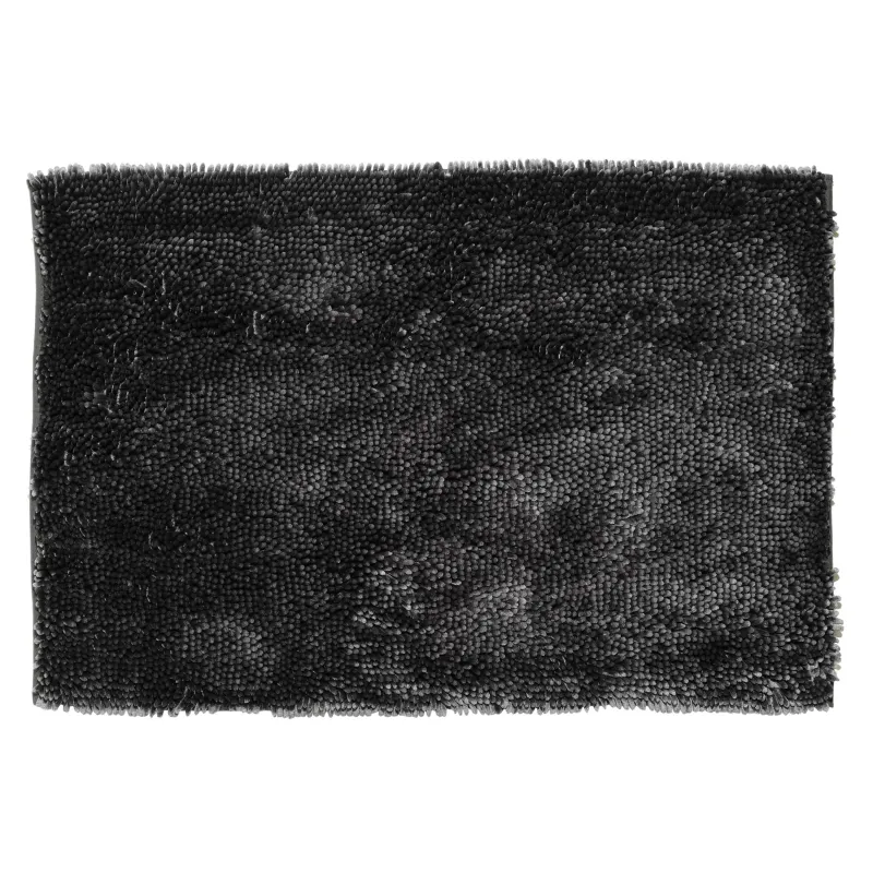 Mat, 65x100 cm, anti-slip, polyester, Dark grey, Fluffy