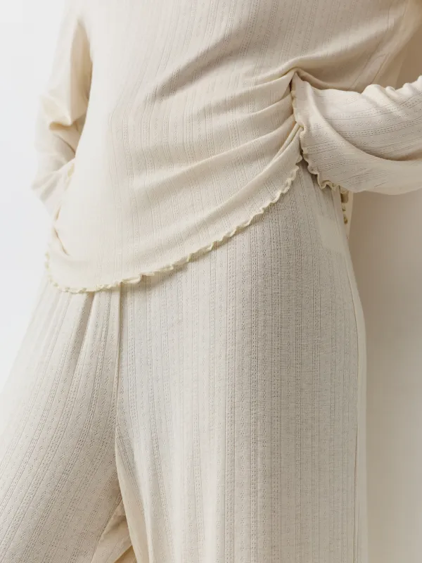 Women's longsleeve, homewear, size L, modal / viscose / elastane, yellow, Dirona, image-2