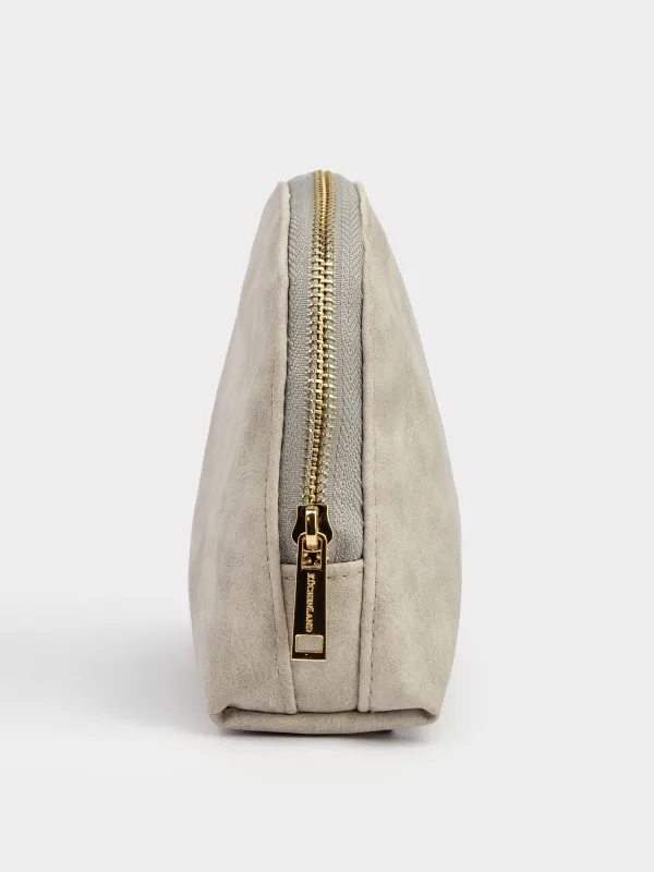 Makeup bag, 17x15 cm, polyurethane, grey, Krast, image-4