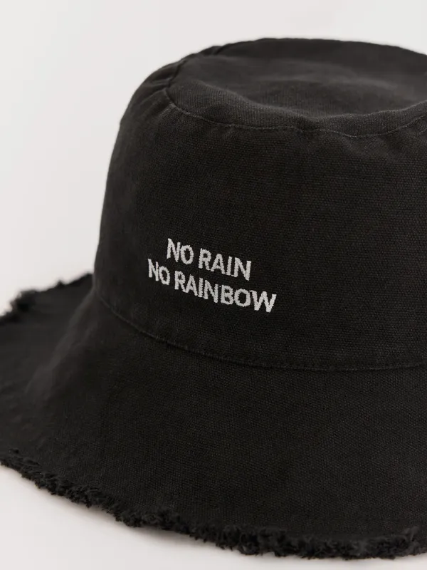 Panama hat, 57 cm, single size, with raw edge, cotton, dark grey, Shore, image-2