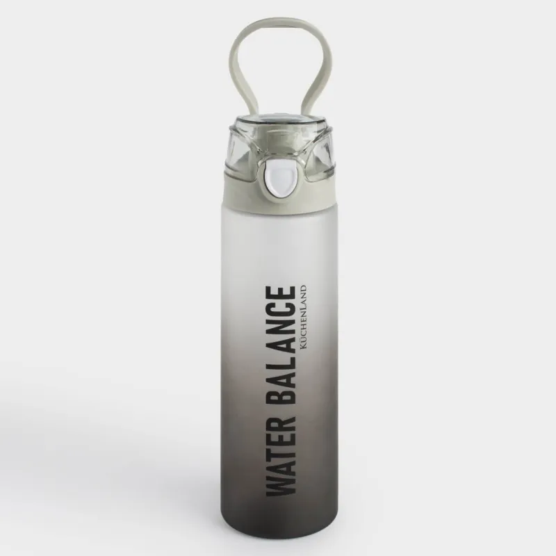 Water bottle, 900 ml, plastic/silicone, grey, Water balance, Sport