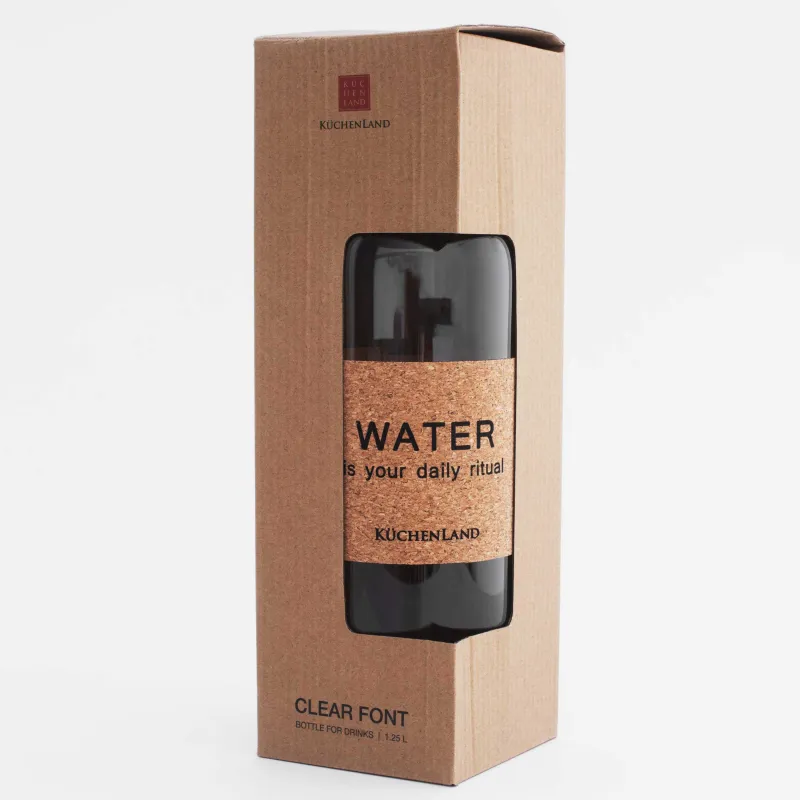 Beverage bottle, 1.25 l, with zarf, Used glass stopper, Clear font, image-6