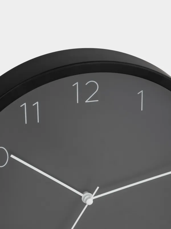 Wall clock, 25 cm, metal/glass, round, black, Dial, image-3