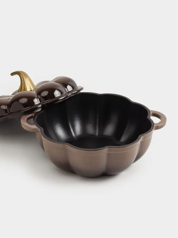 Pot, 20 cm, 1.7 l, with lid, cast iron, Brown, Pumpkin, Gourd, image-6