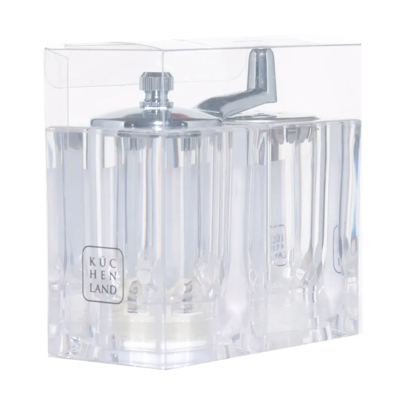 Salt and pepper set, 9 cm, with mill, acrylic/plastic, Cube, image-3