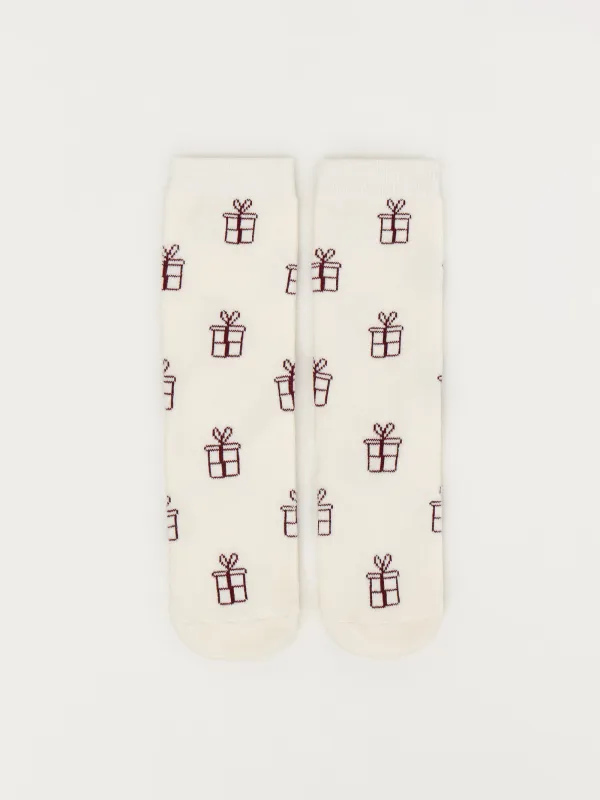 Women's socks, size 36-38, cotton/polyester, milky, Gifts, Cosset, image-0